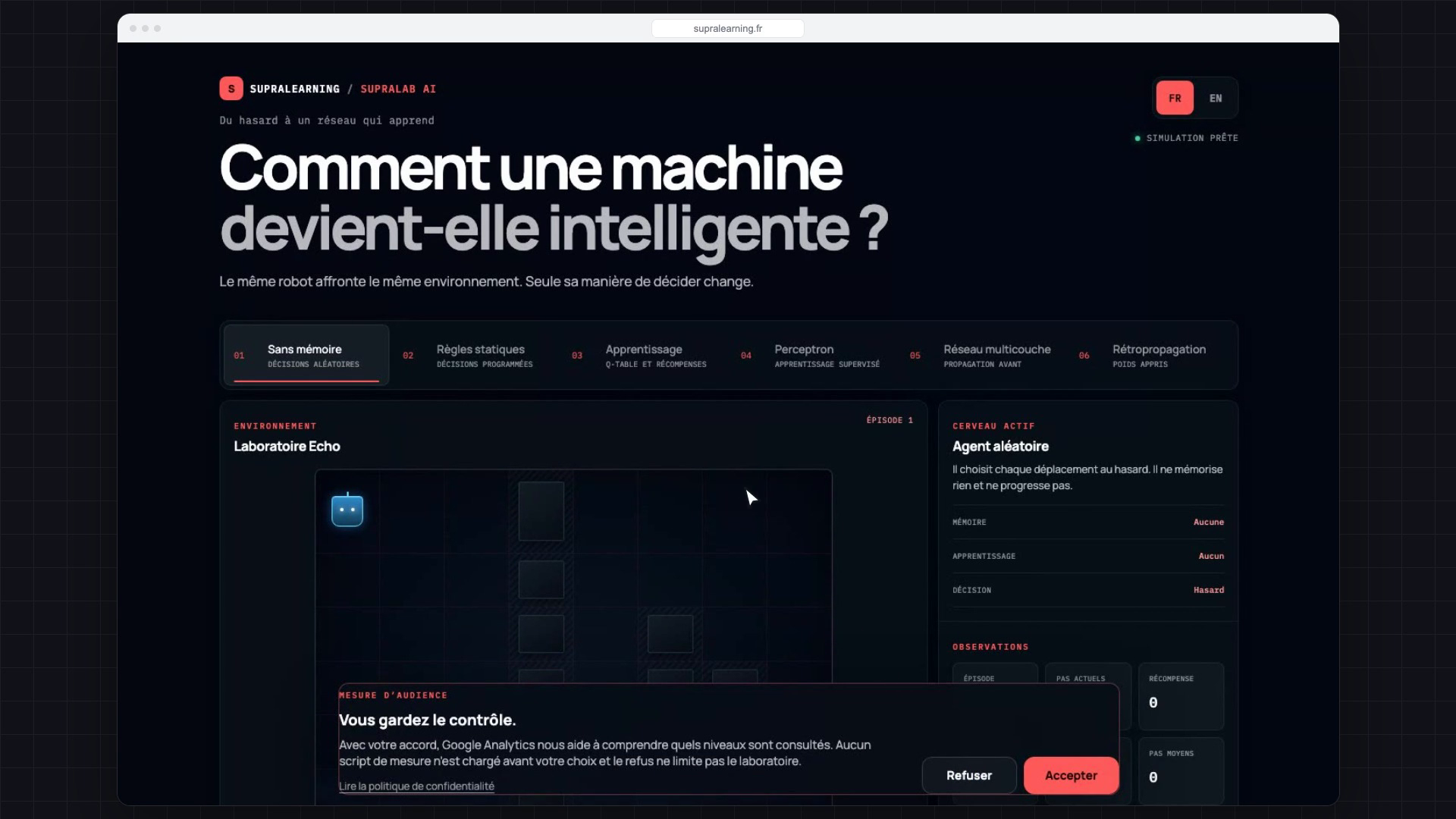 Capture réelle d’une sortie Product Video sur SupraLab AI avec chapitres, laboratoire et panneau cerveau actif